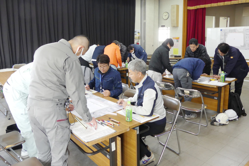 仮設住宅の配置訓練