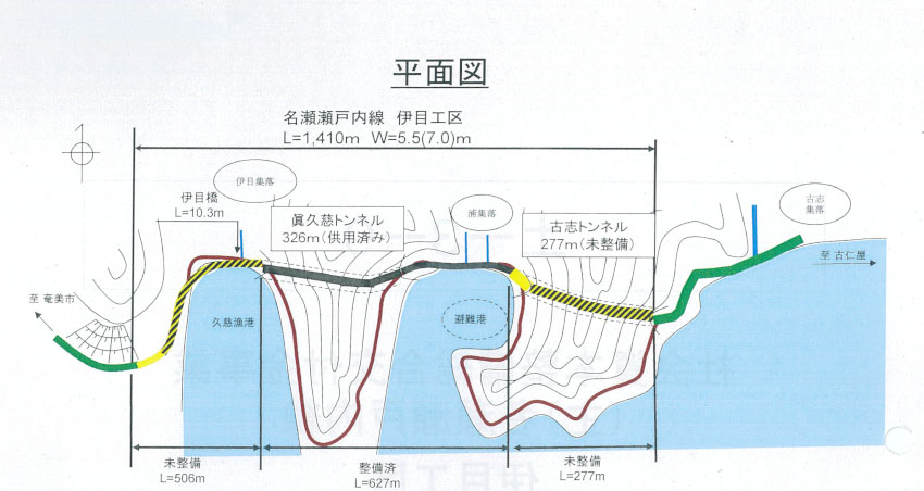 県、名瀬瀬戸内線の整備