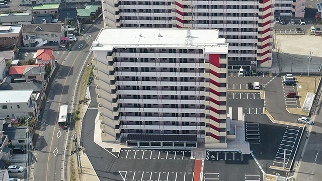 県営住宅　原良団地Ａ－８号棟完成