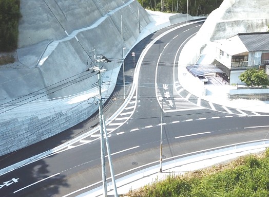 下門仲組線道路改良工事が完成